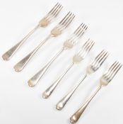 SIX 1930S SILVER HALLMARKED JOSIAH WILLIAMS FORKS