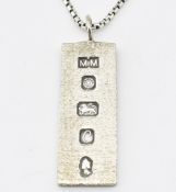 925 SILVER INGOT PENDANT