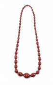 VINTAGE CHERRY BAKELITE BEADED NECKLACE