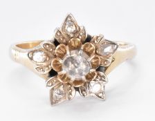 GOLD & ROSE CUT DIAMOND FLOWER RING