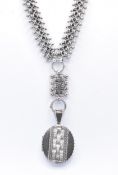 VICTORIAN SILVER LOCKET & COLLAR NECKLACE