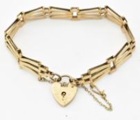 HALLMARKED 9CT GOLD ART DECO STYLE BRACELET