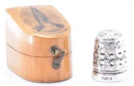 VICTORIAN SILVER DUNROBIN THIMBLE SET