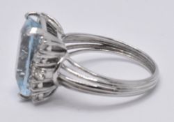 WHITE GOLD AQUAMAIRNE & DIAMOND DRESS RING