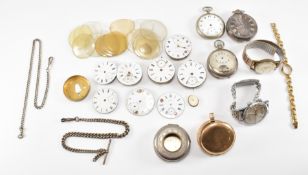 ASSORTMENT OF POCKET & WRIST WATCH PARTS