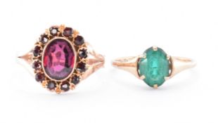 TWO ANTIQUE EDWARDIAN 9CT GOLD RINGS