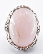 SILVER & ROSE QUARTZ DRESS RING