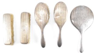 EARLY 20TH CENTURY WILLIAM NEAL SILVER BACKED DRESSING TABLE SET