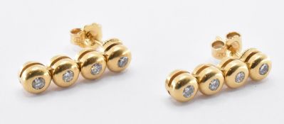18CT GOLD & DIAMOND DROP EARRINGS