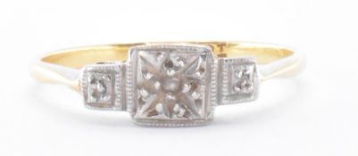 18CT GOLD PLATINUM & DIAMOND RING