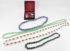 20TH CENTURY BEAD NECKLACES & EARRINGS