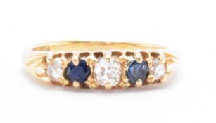 18CT GOLD SAPPHIRE & DIAMOND RING