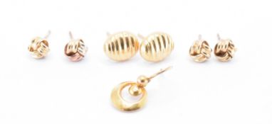 GROUP OF 18CT & 9CT GOLD EARRINGS