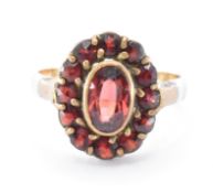 14CT GOLD & GARNET CLUSTER RING