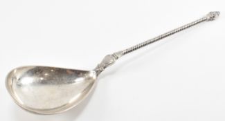 ANTIQUE P HERTZ DANISH SILVER SERVING SPOON