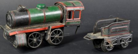 ORIGINAL VINTAGE GERMAN KARL BUB TINPLATE CLOCKWORK TRAIN