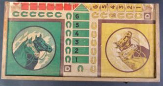 FRENCH VINTAGE DOUBLE SIDED WOODEN BOARD GAME