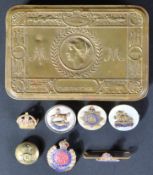 WWI FIRST WORLD WAR PRINCESS MARY GIFT TIN & SWEETHEART BROOCHES