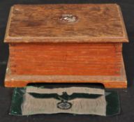 WWII SECOND WORLD WAR - ORIGINAL NAZI UNIFORM PATCH & ASSOCIATED BOX
