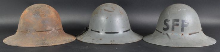 COLLECTION OF ORIGINAL WW2 ZUCKERMAN FIRE WATCHING HELMETS