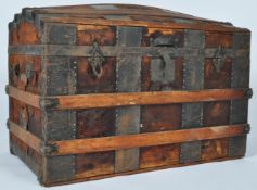 19TH CENTURY LARGE NAVAL DOMED SAILOR'S TRAVELLING TRUNK