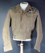 WWII SECOND WORLD WAR 1940 DATED BATTLEDRESS BLOUSE WITH INSIGNIA