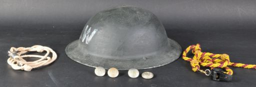 WWII SECOND WORLD WAR ORIGINAL CIVIL DEFENCE HELMET & ITEMS