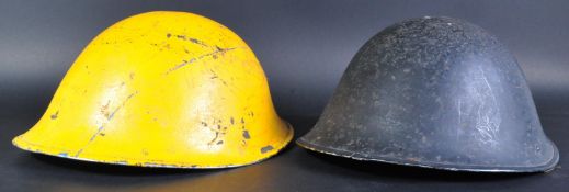 TWO 20TH CENTURY BRITISH ARMY POST-WW2 PATTERN TURTLE STEEL HELMETS