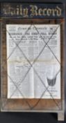 WWII INTEREST - ORIGINAL DAILY RECORD ADVERTISING NEWSPAPER BOARD