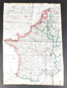 WWII SECOND WORLD WAR INTEREST - SILK ESCAPE MAP OF FRANCE