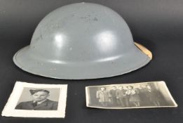 WWII SECOND WORLD WAR RAF BRODIE HELMET & PHOTOGRAPHS