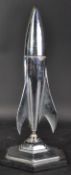 MID-CENTURY CHROME DESKTOP TABLE LIGHTER IN THE FORM OF A ROCKET