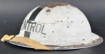 WWII SECOND WORLD WAR - ARP ' CONTROL ' PAINTED BRODIE HELMET