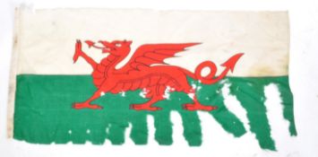 WWI FIRST WORLD WAR INTEREST WELSH FLAG - BATTLE DAMAGED