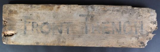 WWII SECOND WORLD WAR ' FRONT TRENCH ' IMPROVISED SIGN