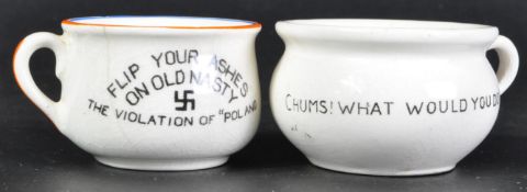 WWII SECOND WORLD WAR - BRITISH MADE NOVELTY ADOLF HITLER ASHTRAYS