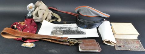 COLLECTION OF ASSORTED MILITARY ITEMS - INCLUDING ENAMEL SIGN