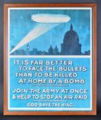 SCARCE WWI FIRST WORLD WAR ZEPPLIN RECRUITMENT POSTER