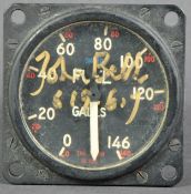 REMEMBERING THE LANCASTER BOMBER - ORIGINAL COCKPIT FUEL GAUGE