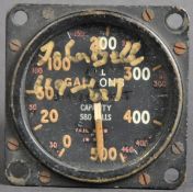 REMEMBERING THE LANCASTER BOMBER - ORIGINAL COCKPIT FUEL GAUGE