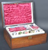 19TH CENTURY VICTORIAN WALNUT CASKET LADIES WORKBOX
