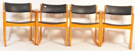 SET OF 4 MID CENTURY INDUSTRIAL/ SCHOOL CARVER DINING CHAIRS