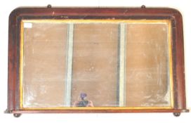 EARLY 20TH CENTURY OAK VENEER OVERMANTEL MIRROR