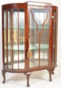 1940S QUEEN ANNE REVIVAL WALNUT GLAZED DISPLAY CABINET