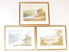 KEITH BURTONSHAW (1930-2008 SERIES OF THREE WATERCOLOURS