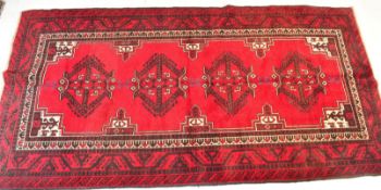 20TH CENTURY PERSIAN ISLAMIC HAND MADE WOOL TUKOMAN RUG