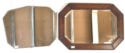VINTAGE 1920'S OAK JACOBEAN REVIVAL WALL MIRROR & OTHER