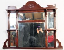 19TH CENTURY VICTORIAN MAHOGANY OVERMANTEL MIRROR