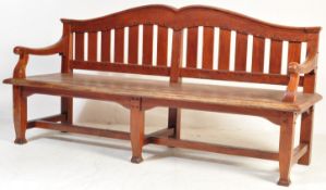 LARGE 20TH CENTURY TEAK WOOD GARDEN BENCH SETTLE