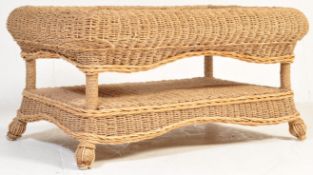 RETRO VINTAGE MID 20TH CENTURY WICKER COFFEE TABLE